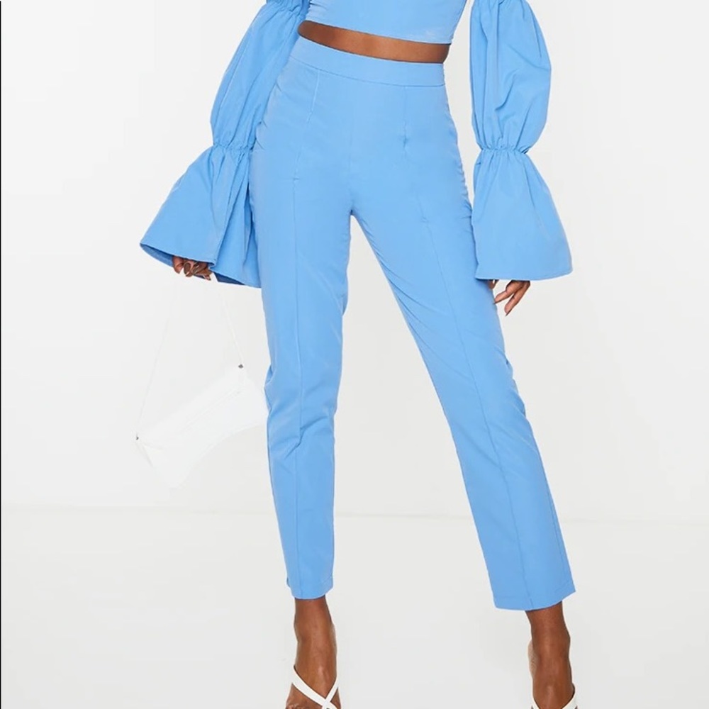 Prettylittlething woven seam front cigarette pant